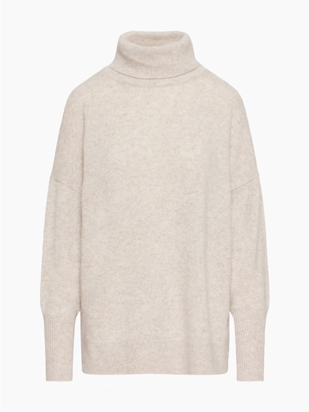 Aritzia The Group Luxe Cashmere Caravan Turtleneck – Heather Bone, Size 2 (M/L)